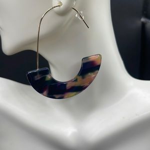 Resin Drop hoop Dangle Earrings